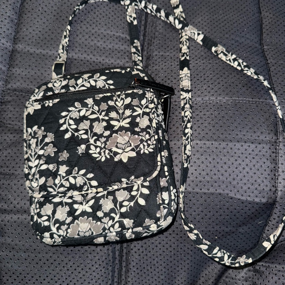 Vera Bradley Black and White Floral Crossbody Bag